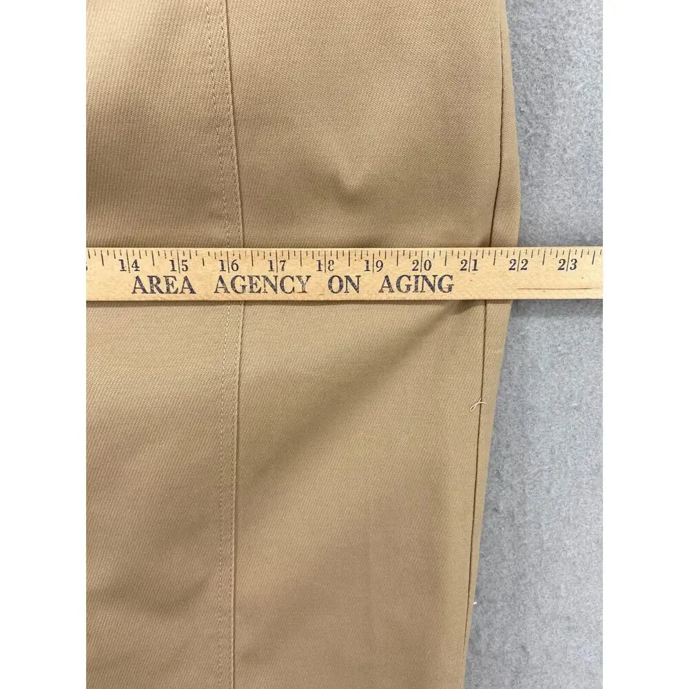 Talbots Skirt Womens‎ Sz 14 Tan Beige Lace Front Pencil Straight Slit Career - Picture 8 of 11